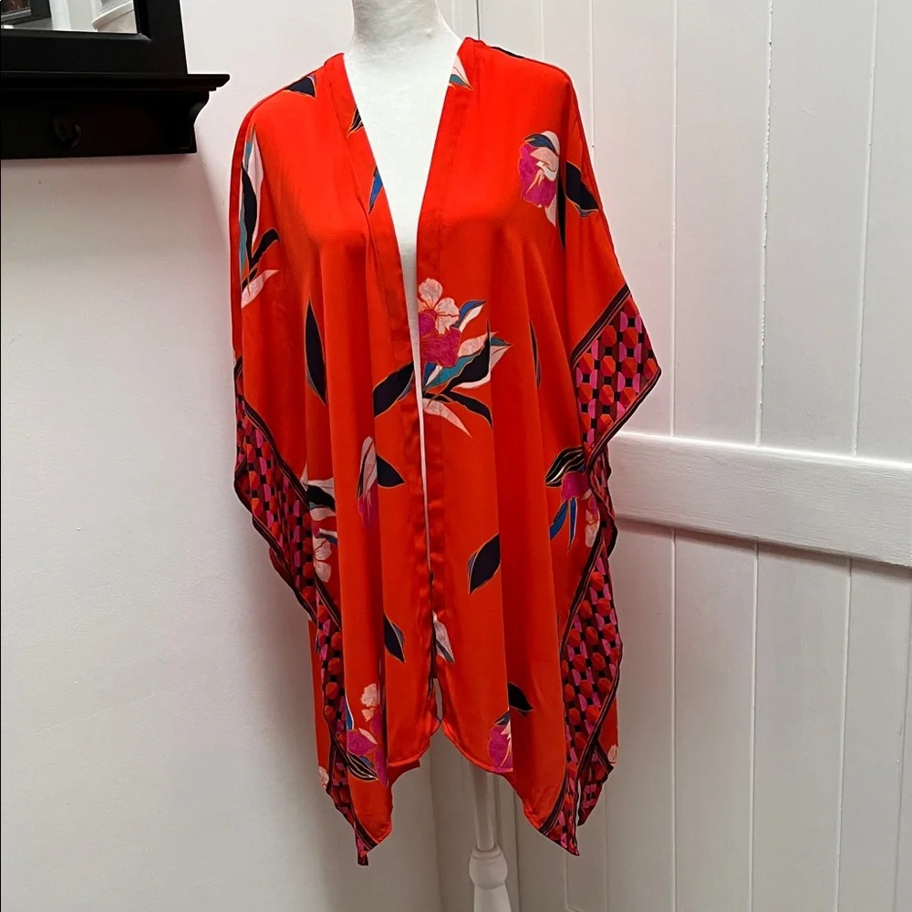 A New Day Floral Print Kimono - Picture 1 of 7